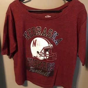 Off the shoulder Husker Shirt